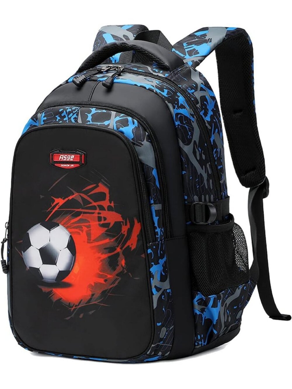 Camo Waterproof Backpack for Boys - Stylish School Bag & Travel Bookbag (Blue)